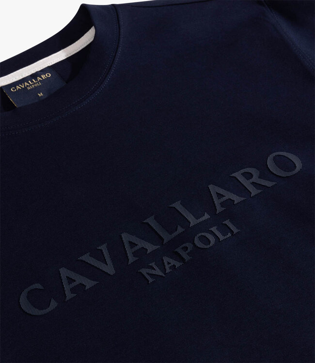 Cavallaro Limited Edition celio round neck sweater ronde hals donkerblauw
