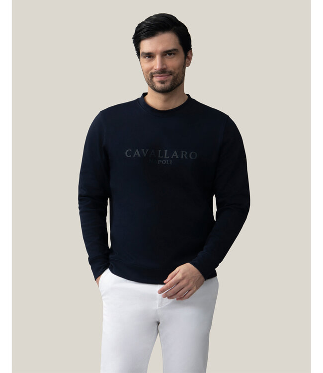 Cavallaro Limited Edition celio round neck sweater ronde hals donkerblauw