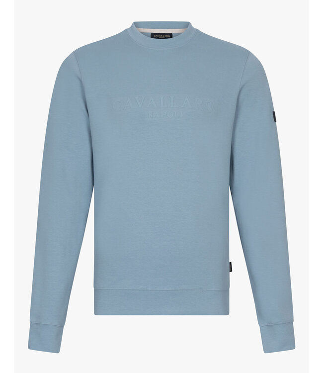 Cavallaro Limited Edition celio round neck sweater ronde hals grey blue