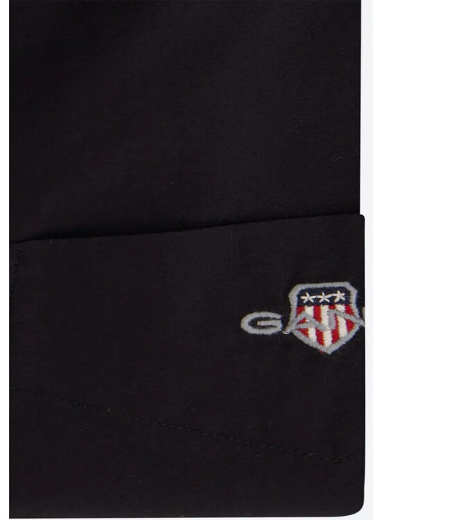 Gant 3000100-5 heren overhemd zwart poplin 1knoops button down