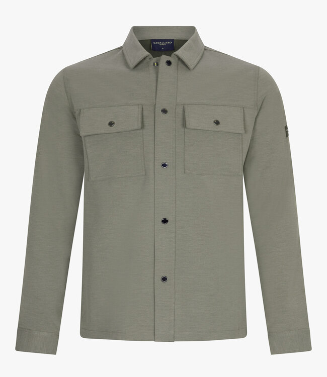 Cavallaro 123251004 522006 Zedenio Overshirt mid green melange Limited Edition