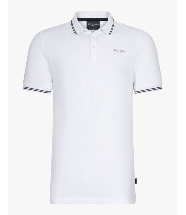 Cavallaro 116251004 Limited Edition heren polo andriano wit katoen stretch