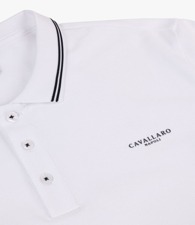 Cavallaro 116251004 Limited Edition heren polo andriano wit katoen stretch