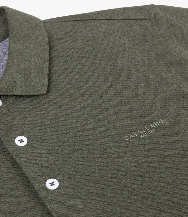 Cavallaro 116251003 Limited Edition heren polo bavone mid green melange organisch katoen stretch