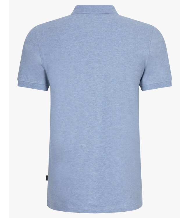 Cavallaro 116251003 Limited Edition heren polo bavone lichtblauw melange organisch katoen stretch