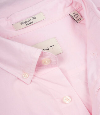 Gant heren overhemd lichtroze poplin uni