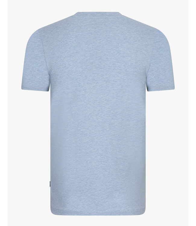 Cavallaro 117251003 Baroni Tee light blue melange t-shirt lichtblauw ronde hals katoen stretch