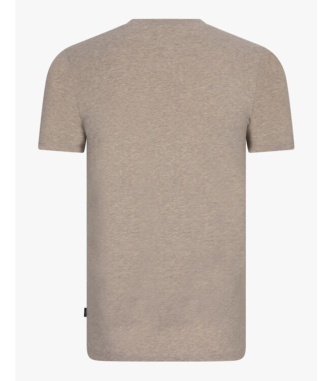 Cavallaro 117251003 Baroni Tee sand melange t-shirt beige ronde hals katoen stretch