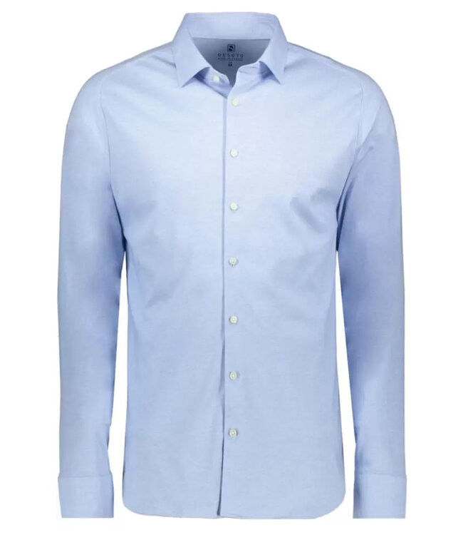 Desoto 97028-3 502 overhemd lichtblauw uni jersey wide spread