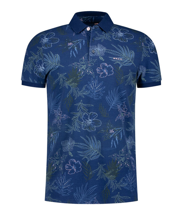 New Zealand Auckland Wilmot 25CN119 1680 LIGHT NAVY Polo donkerblauw speciale bloemenprint