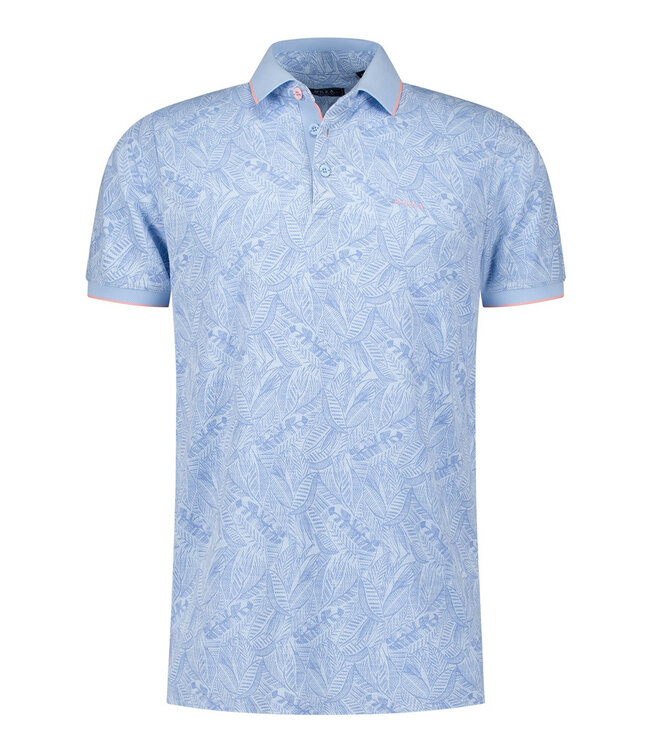 New Zealand Auckland Cyrus 25CN112 1675 PASTEL BLUE Polo lichtblauw grafische print