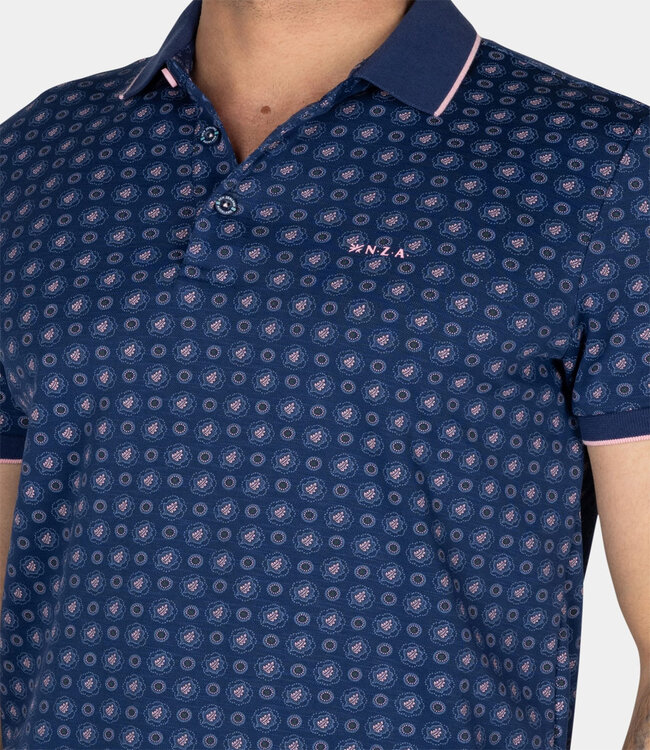 New Zealand Auckland Ari 25CN105 1680 LIGHT NAVY Polo blauw met speciale print