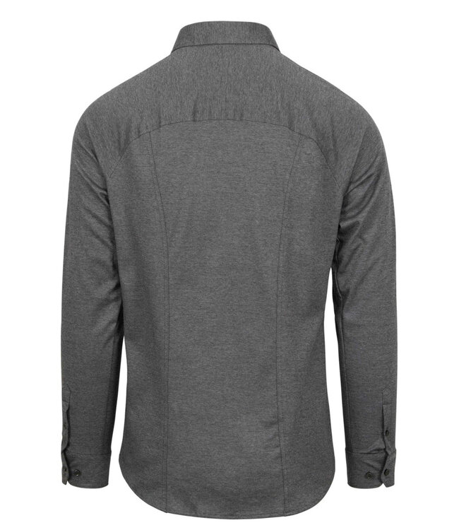 Desoto grijs grey jersey pique overhemd wide spread kent