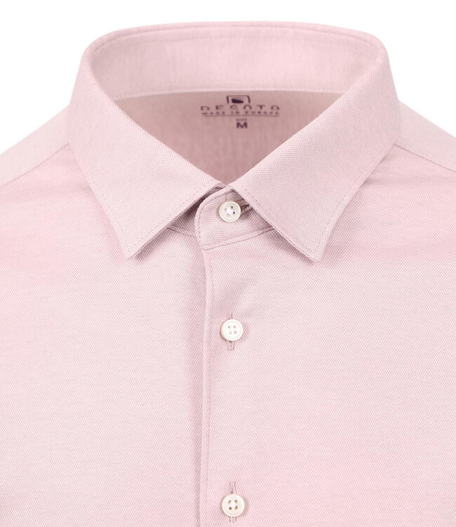 Desoto soft mauve jersey pique overhemd wide spread kent
