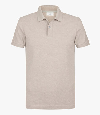 Profuomo heren polo beige 100% pique katoen