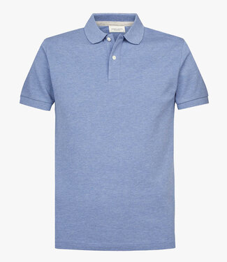 Profuomo heren polo jeans blauw 100% pique katoen