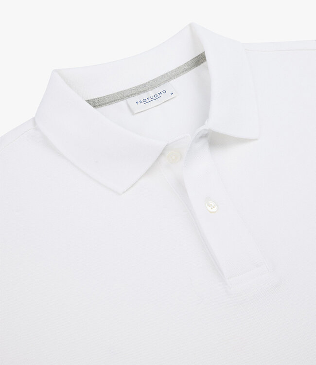 Profuomo PPWD10019A heren polo wit white 100% pique katoen