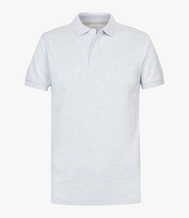 Profuomo PPWD10019M heren polo lichtblauw 100% pique katoen