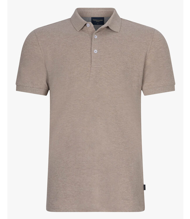 Cavallaro Limited Edition heren polo sand melange katoen stretch