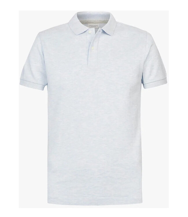 Profuomo heren polo korte mouw lichtblauw pique katoen
