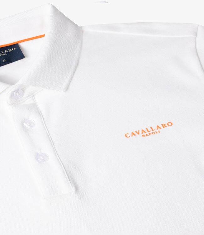 Cavallaro Limited Edition heren polo EK  off white katoen stretch