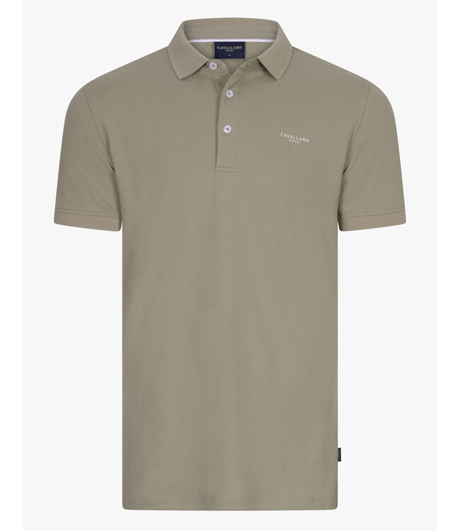 Cavallaro Limited Edition heren polo olijfgroen katoen stretch