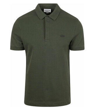 Lacoste Limited Edition model paris regular fit polo donkergroen met donkergroen krokodil