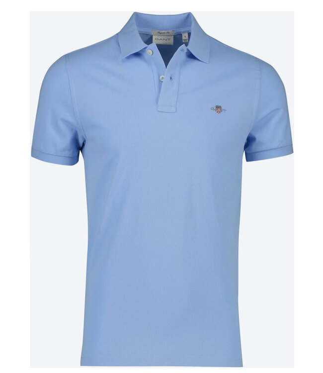 Gant 2210-468 Gant lichtblauw heren polo korte mouw  regular fit