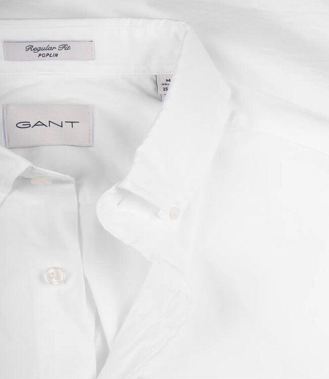 Gant heren overhemd wit poplin
