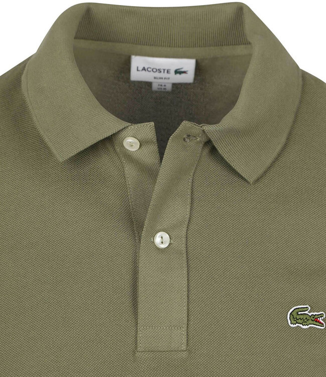 Lacoste BMY slim fit olijfgroen polo groen krokodil