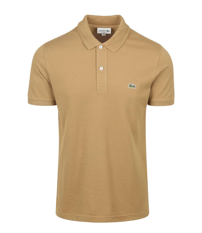 Lacoste 02S slim fit beige sand polo groen krokodil