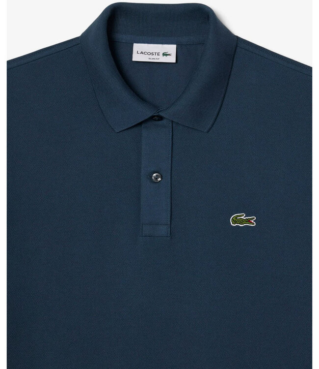 Lacoste C7Z slim fit donker petrol blauw polo groen krokodil