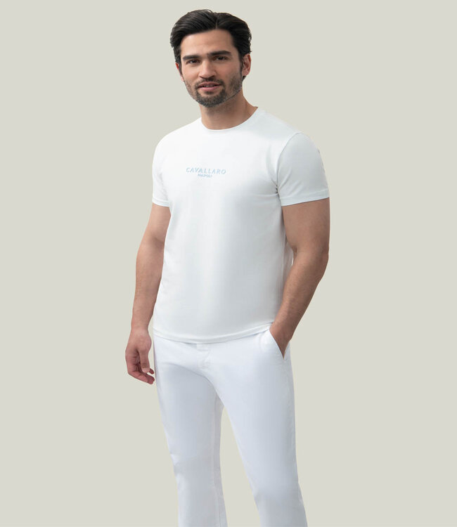 Cavallaro Napolitano Tee off white t-shirt ronde hals