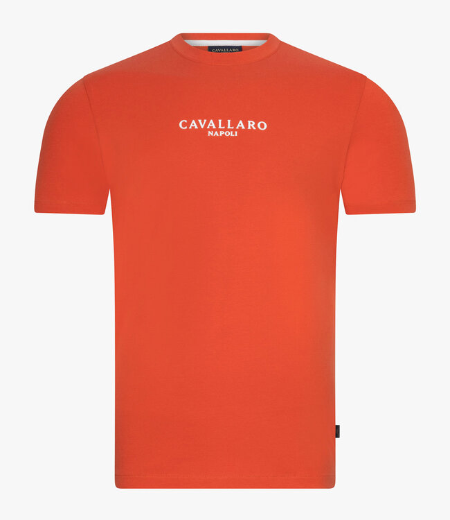 Cavallaro Napolitano Tee terracotta t-shirt ronde hals