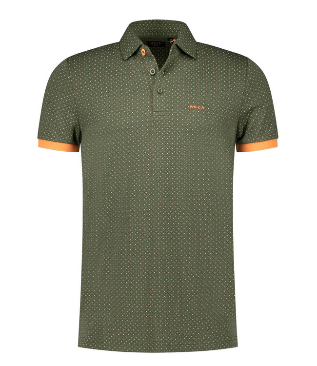 New Zealand Auckland 25DN108 1759 Nigel light hunter Polo Short Sleeve olijfgroen speciale print