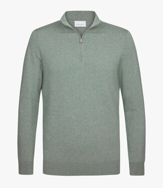 Profuomo PPWJ10007E mid groen pullover zipper met ritsje