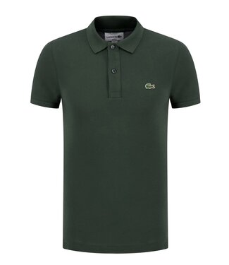 Lacoste slim fit donkergroen polo groen krokodil