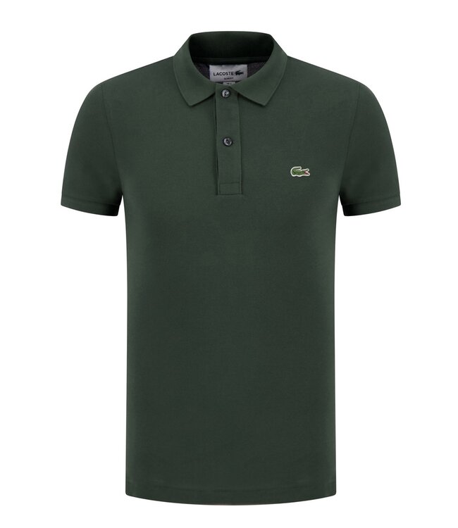 Lacoste HCF slim fit donkergroen polo groen krokodil