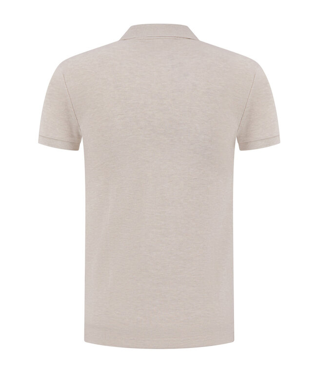 Lacoste I18 slim fit beige melange polo groen krokodil