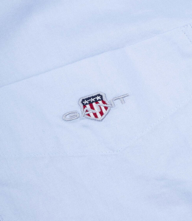 Gant heren overhemd lichtblauw broadcloth poplin 1knoops button down