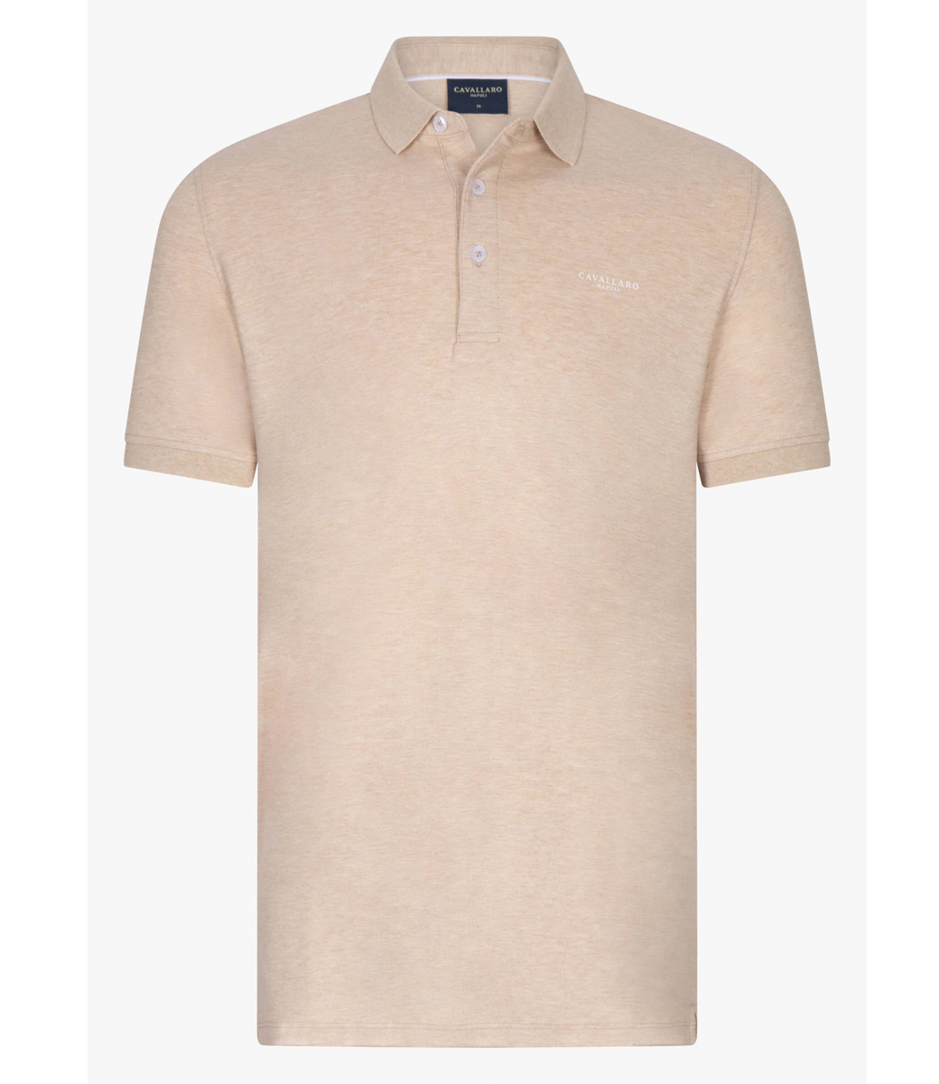 116241004 825006 Cavallaro Bavegio heren polo beige melange