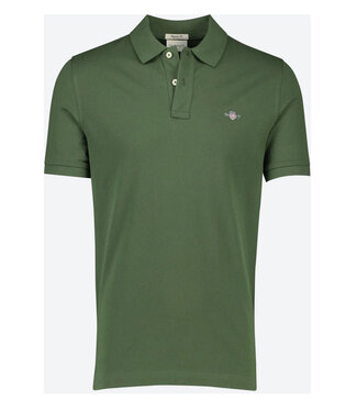 Gant donkergroen heren polo korte mouw  regular fit