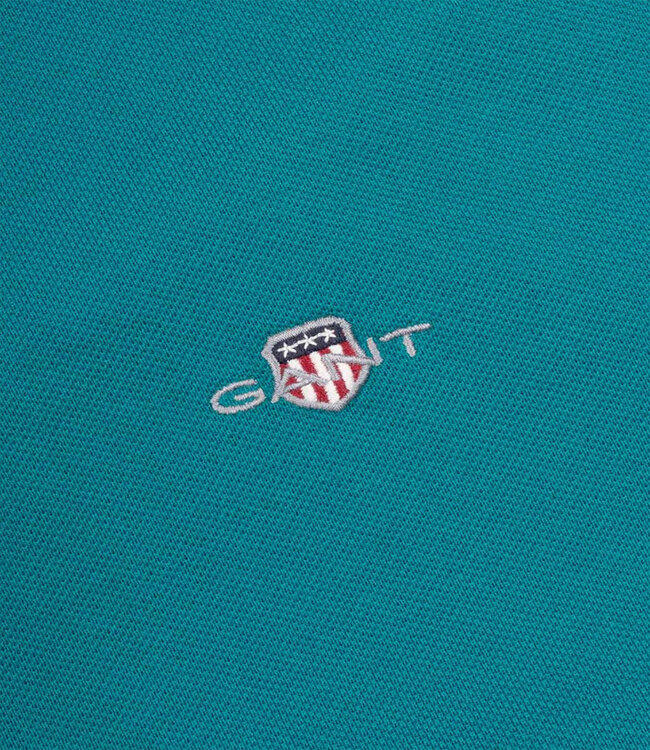 Gant 2210-340 ocean turquosie heren polo korte mouw regular fit