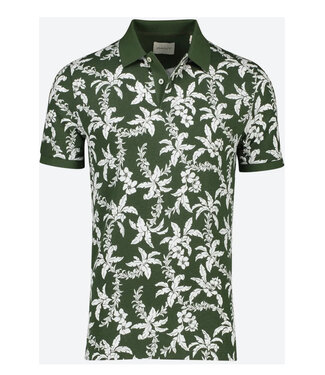 Gant donkergroen bloemenprint heren polo korte mouw  regular fit