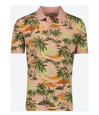 Gant roze hawai print heren polo korte mouw  regular fit