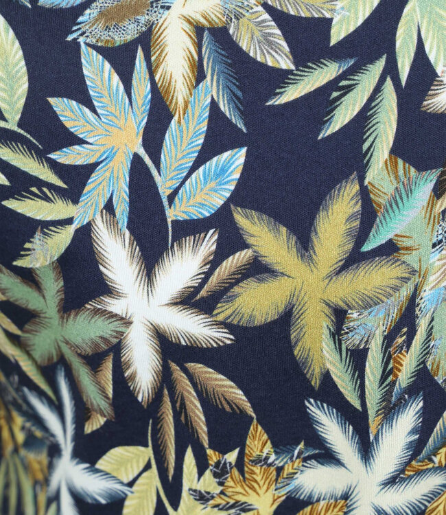 Desoto 82232-3 621 korte mouw overhemd donkerblauw speciale jungle print wide spread