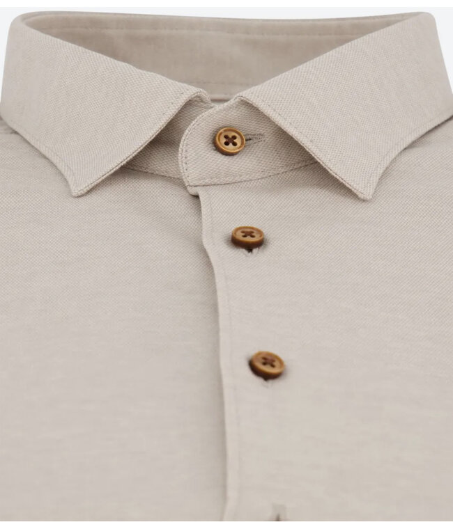 Desoto 97032-804 korte mouw overhemd  beige kit pique wide spread