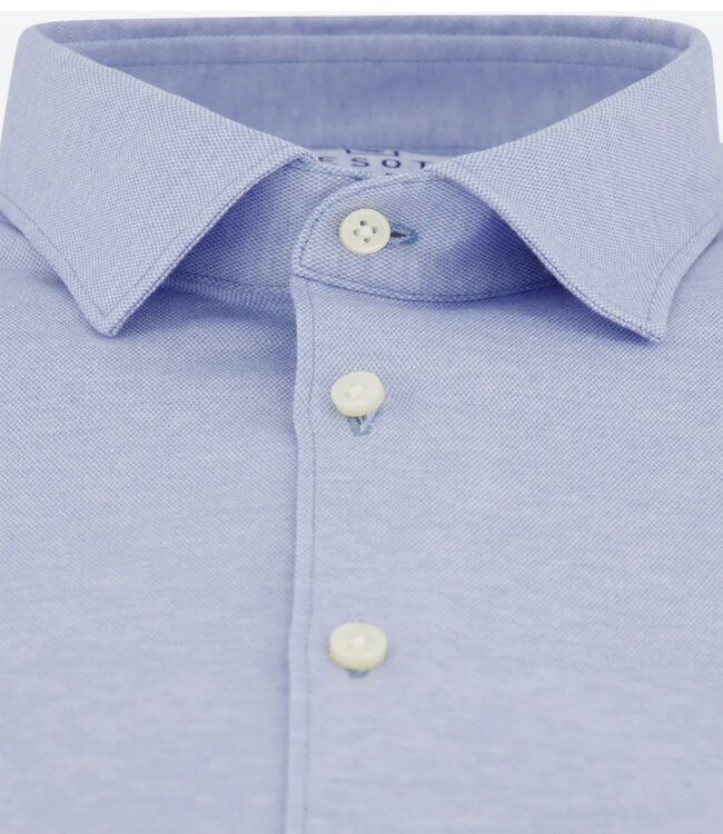 Desoto 97032-502 korte mouw overhemd  lichtblauw pique wide spread