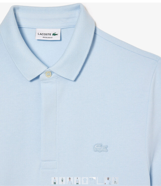 Lacoste PH5522 T01 regular fit lichtblauw polo lichtblauw krokodil