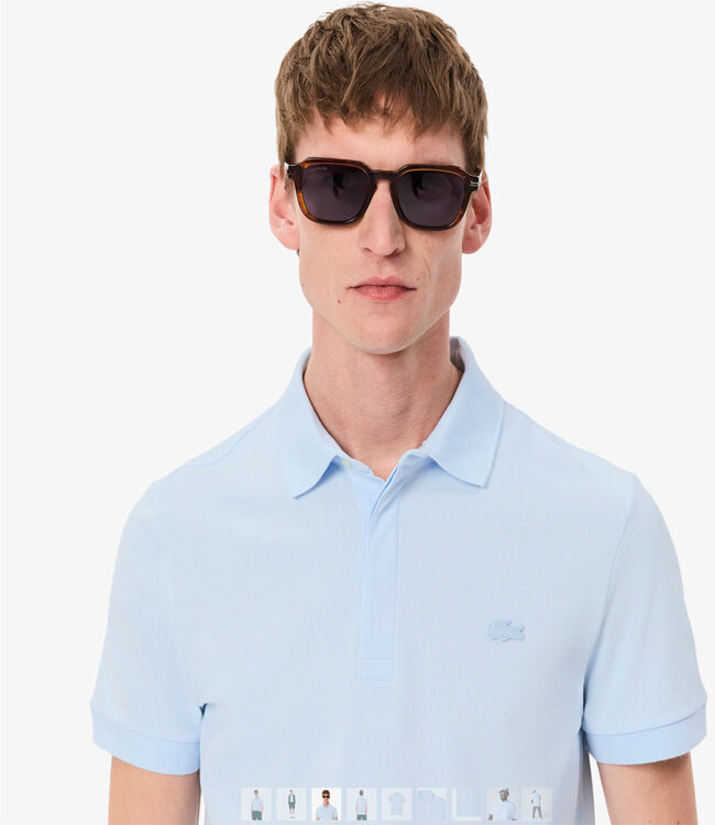 Lacoste PH5522 T01 regular fit lichtblauw polo lichtblauw krokodil